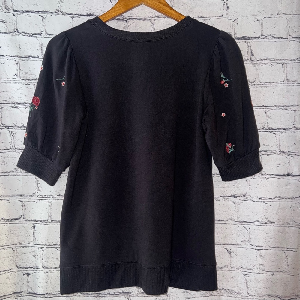 Knox Rose Embroidered Floral Short Sleeve Blouse Size‎ Small - Picture 3 of 7